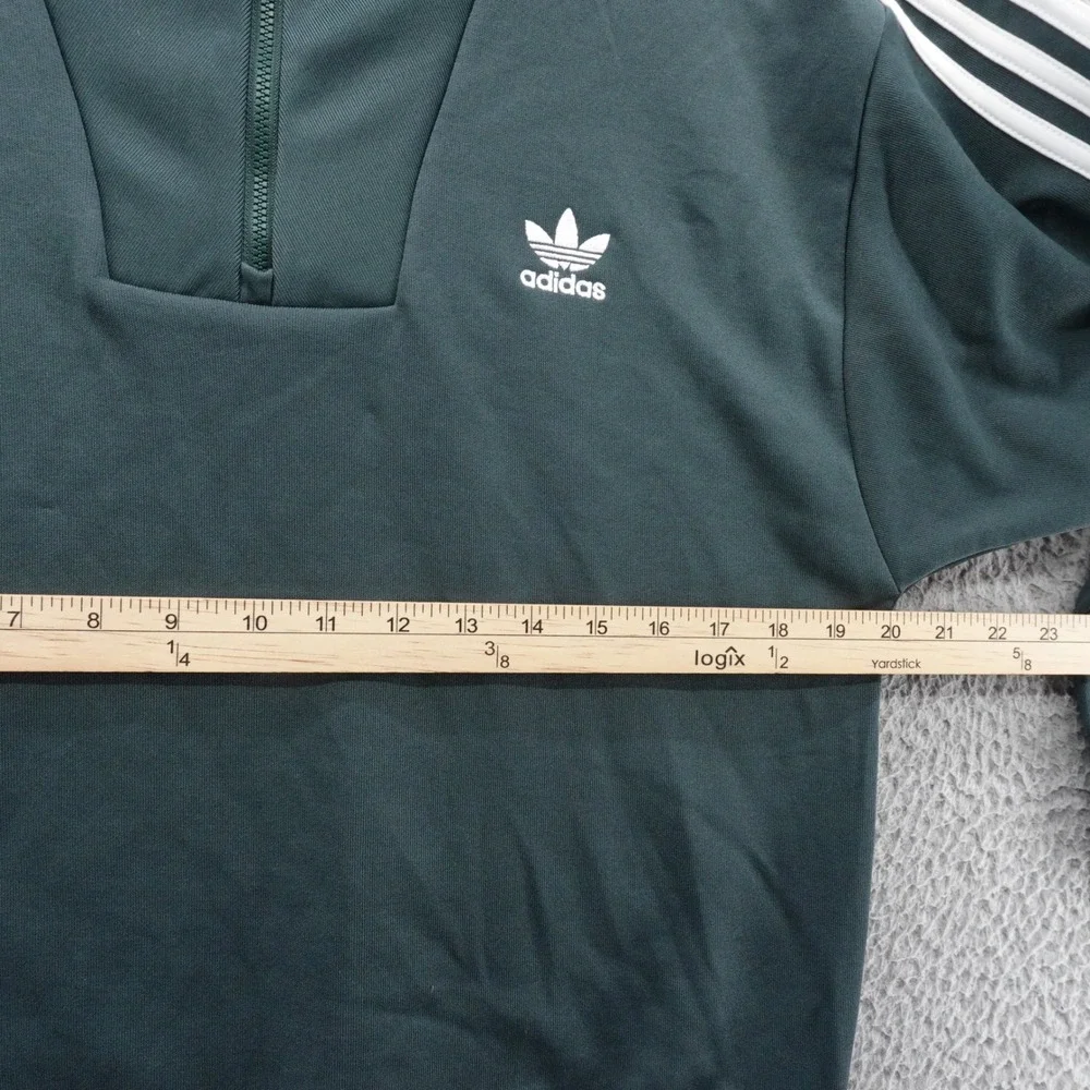 Adidas Originals Funnel Neck Track Top Mens Small Green White 1/4 Zip Pullover